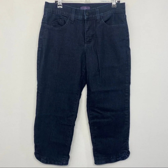 NYDJ Cropped Dark Wash Capri Jeans 4 - Picture 1 of 10